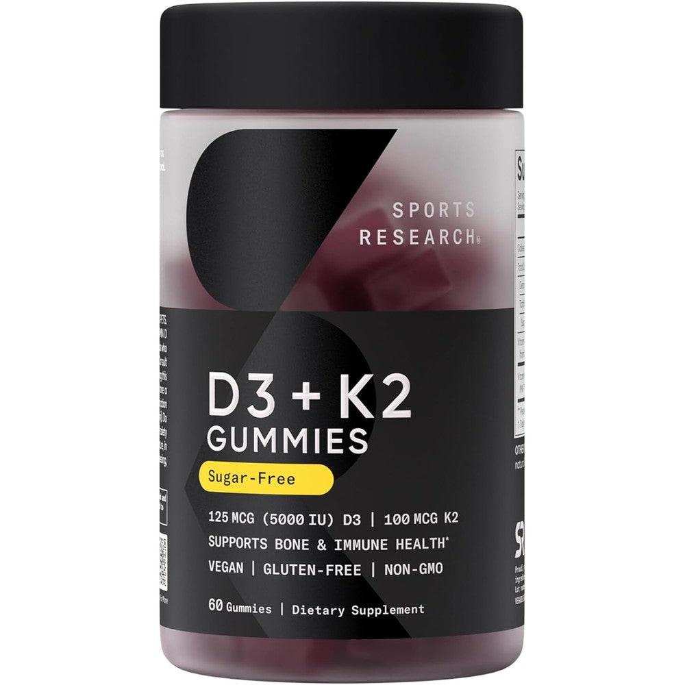 Sports Research vegan vitamin d3 k2 gummies front view