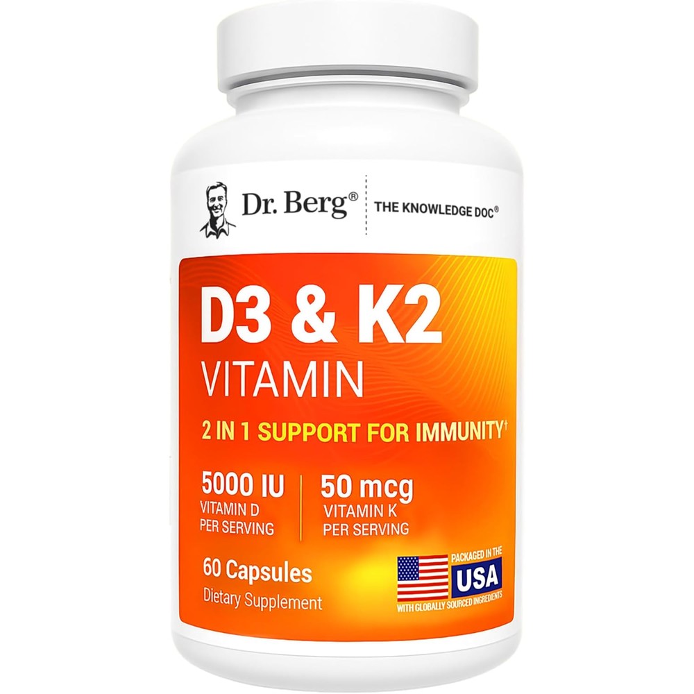 Dr. Berg Vitamin D3 and K2 supplement bottle front view