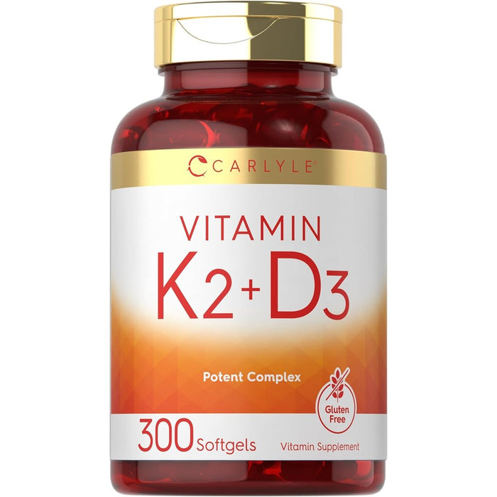 Carlyle Vitamin K2 D3 supplement bottle front view