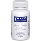 Pure Encapsulations Vitamin D3 and K2 front bottle view showing 60 capsules