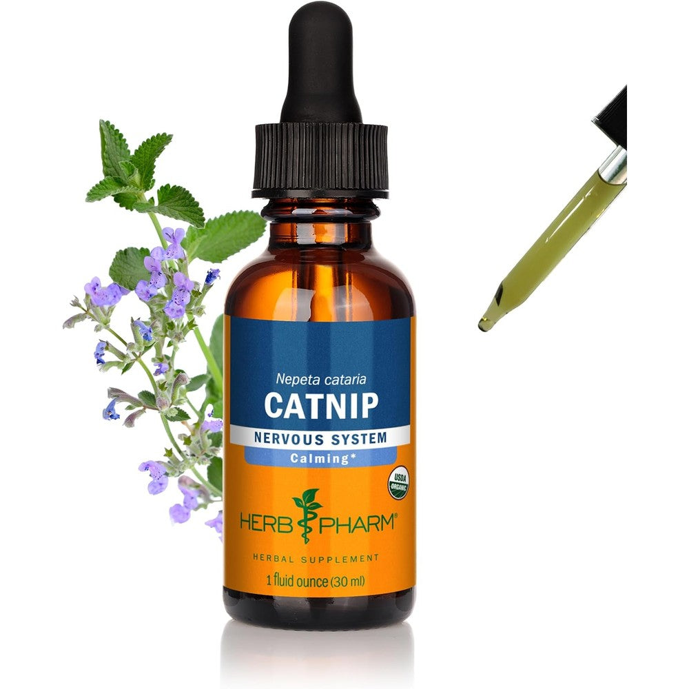 Herb Pharm Organic Catnip Liquid Extract 1 Ounce front view bottle