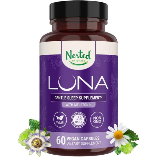 Nested Naturals Luna Sleep Aid 60 vegan capsules front bottle view