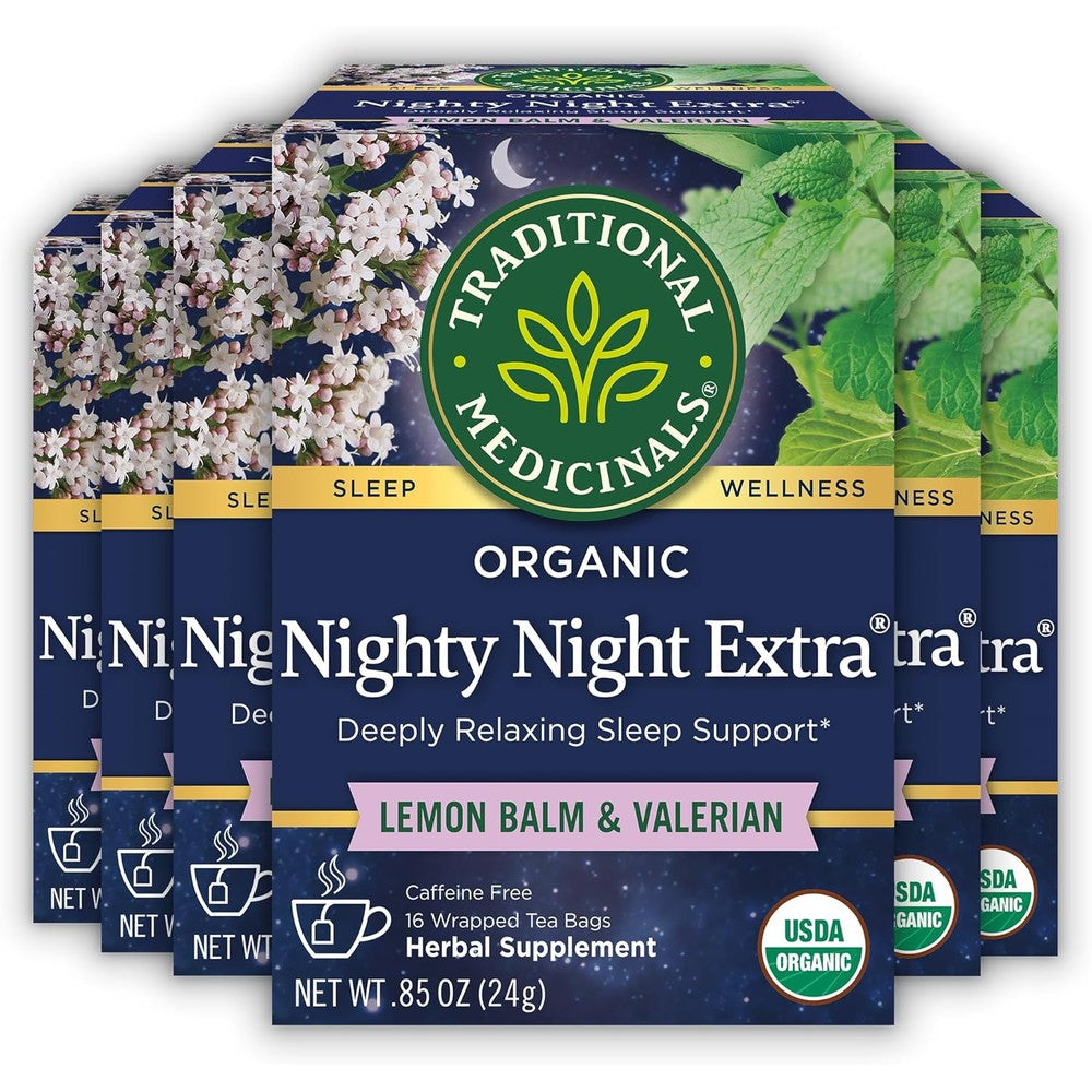 Traditional Medicinals Organic Nighty Night Extra Sleep Tea package front view