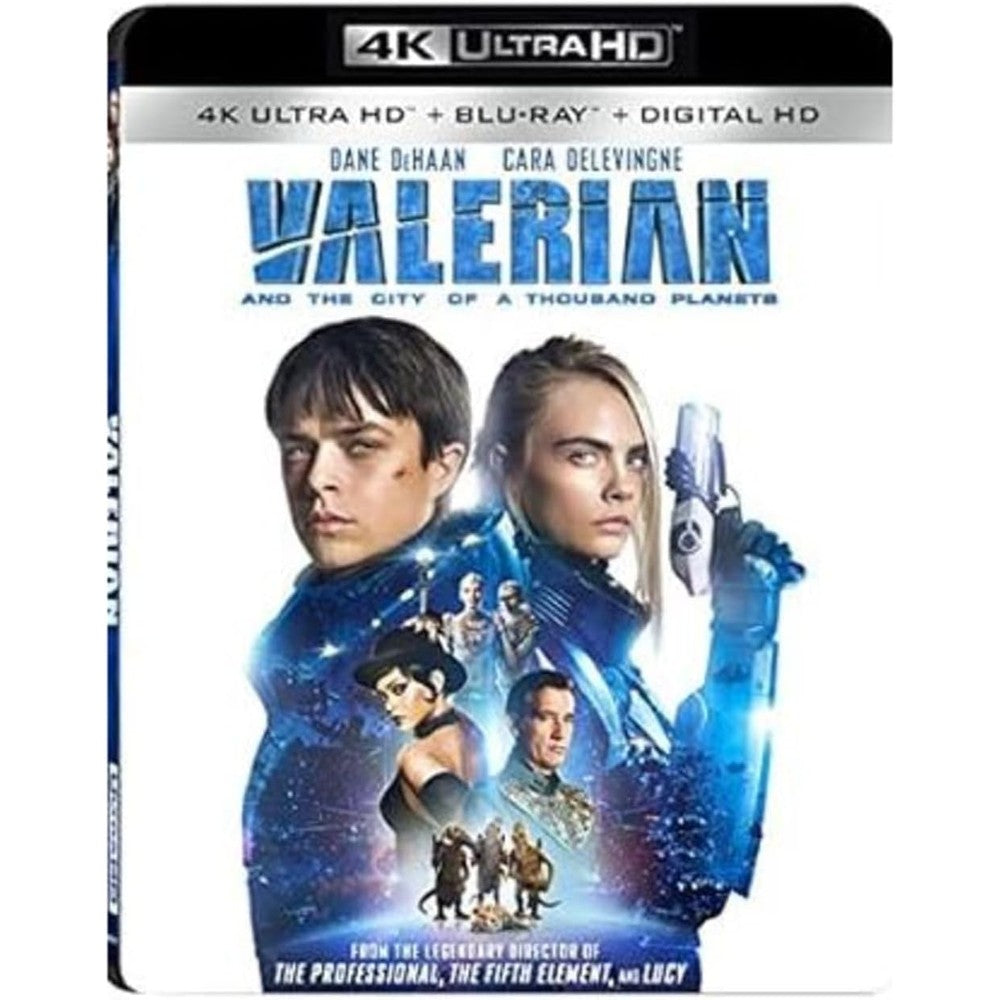 Lionsgate Valerian and the City of a Thousand Planets 4K Ultra HD front view showcasing premium sci-fi movie cover art.