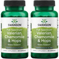 Swanson Valerian Chamomile And Hops Supplement Front View 60 Capsules