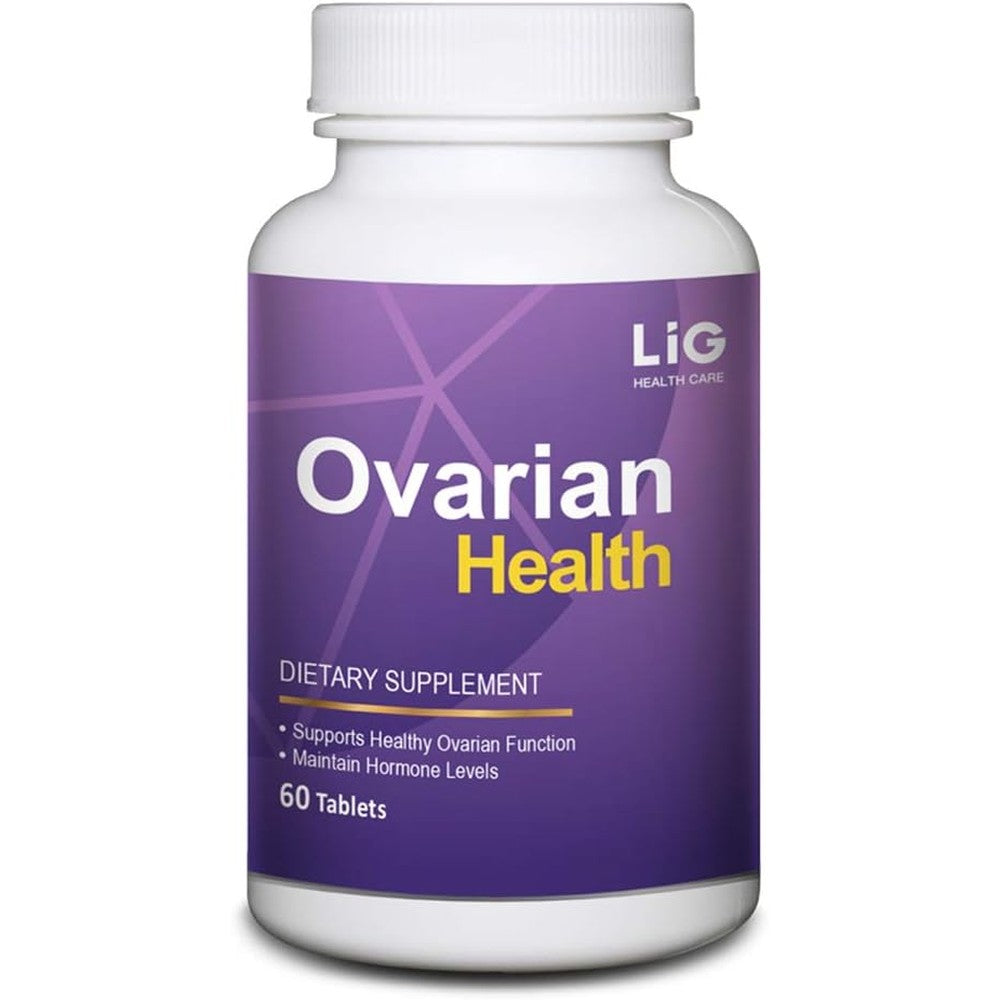 LIG Health Care Ovarian Health 60 tablets front bottle view for women hormone balance
