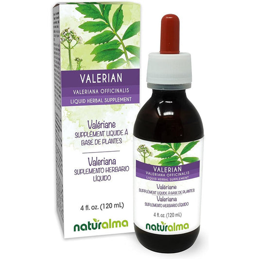 Naturalma Valerian Root Alcohol Free Liquid Extract front view bottle for natural sleep aid