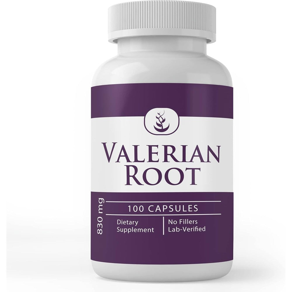 Pure Original Ingredients Valerian Root 100 Capsules front bottle view showcasing natural sleep support supplement labels.
