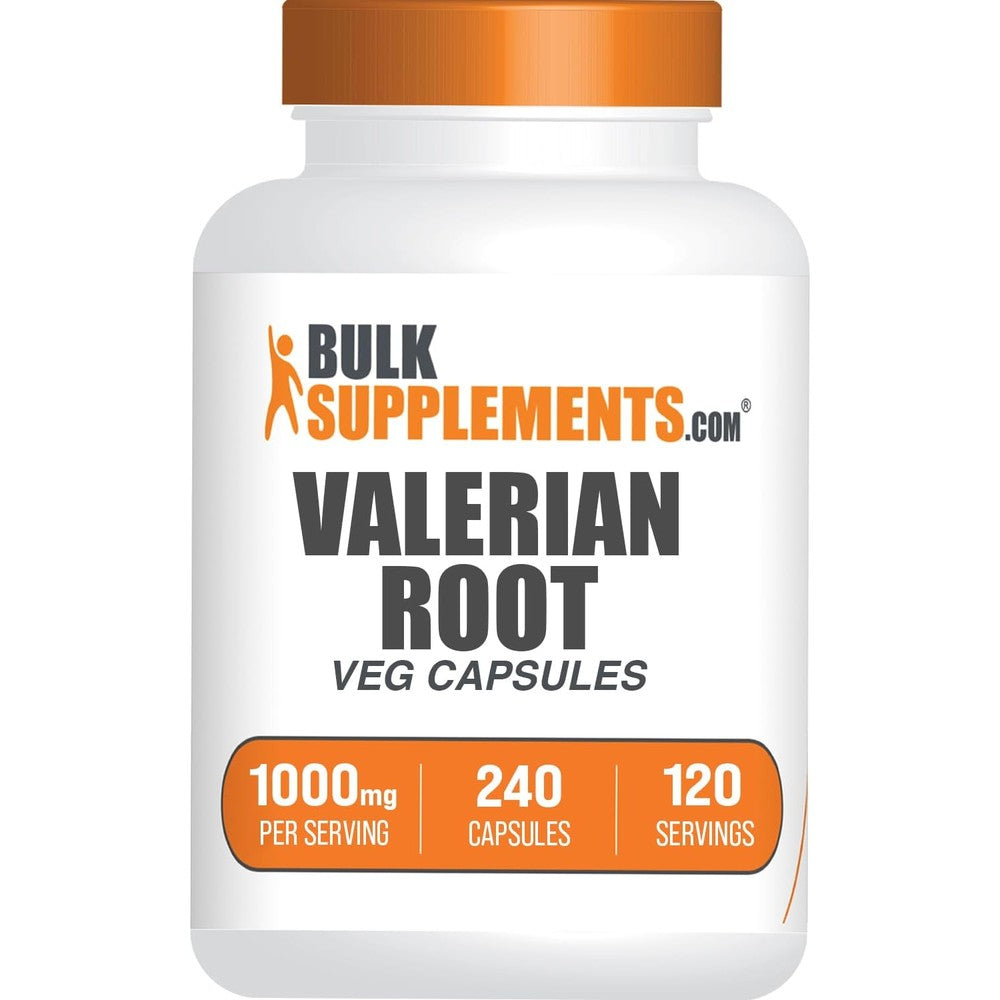 BulkSupplements Valerian Root 240 capsules front bottle view for authentic herbal sleep support