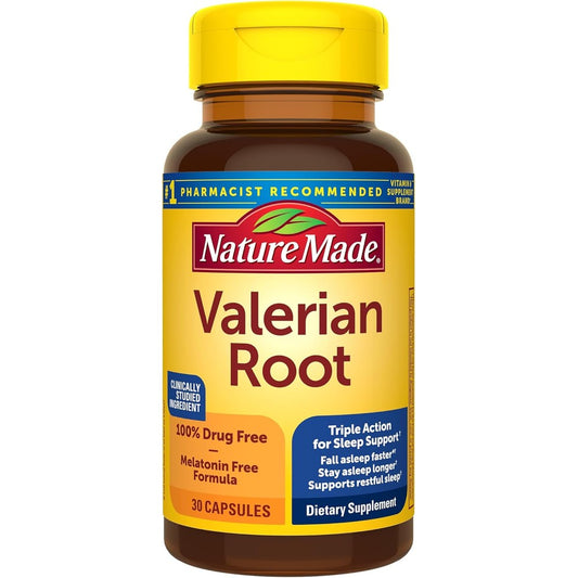 Nature Made Valerian Root 30 Capsules front view bottle