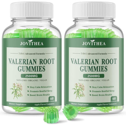 JOVITHEA Organic Valerian Root Gummies front view showing apple flavor label