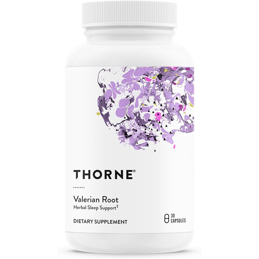 Thorne Valerian Root Extract 30 Capsules front view premium USA imported sleep supplement