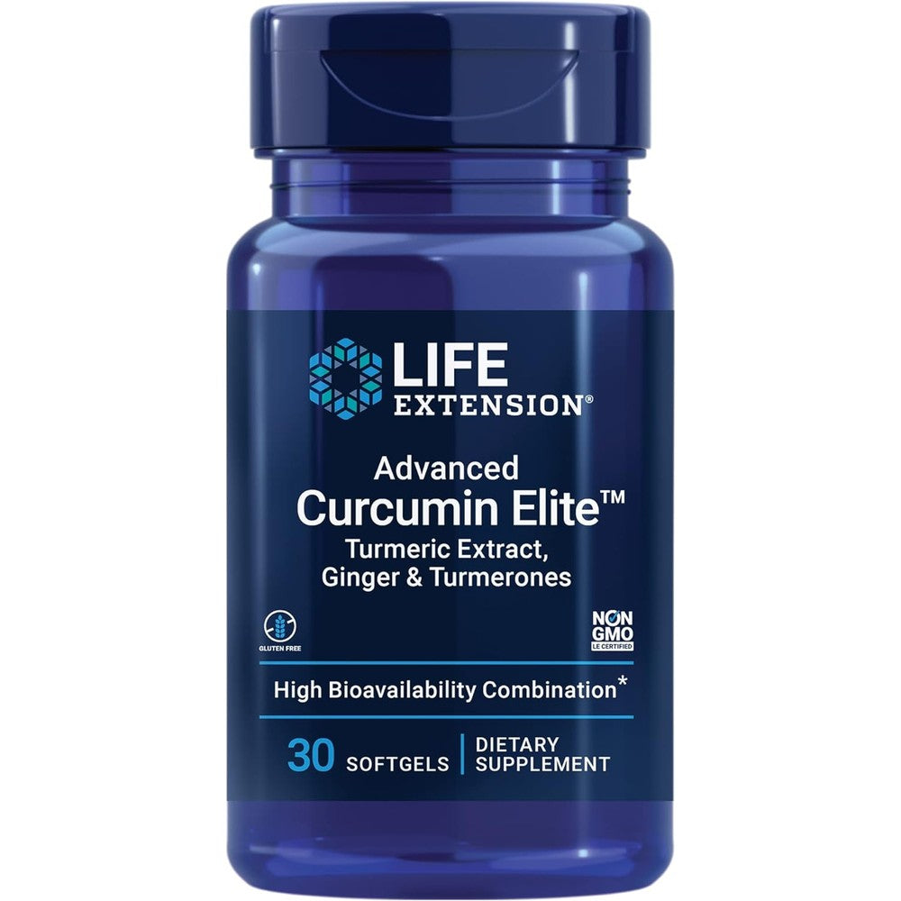 Life Extension Advanced Curcumin Elite Turmeric Extract bottle front view joint support supplement