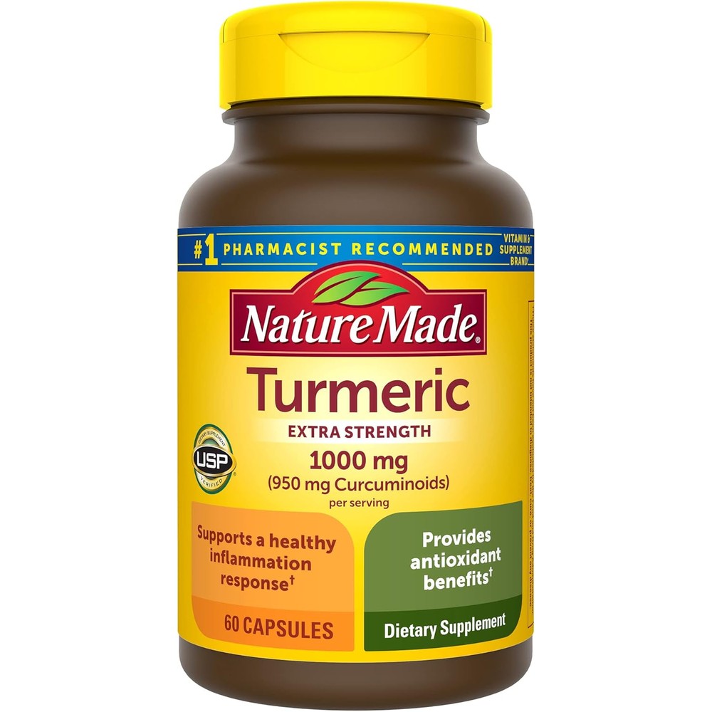 Nature Made Extra Strength Turmeric Curcumin 1000mg bottle front view for joint health