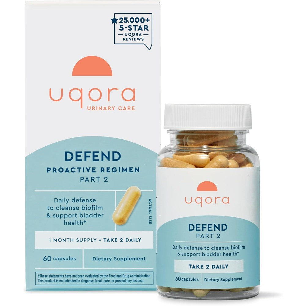Uqora Defend urinary tract health supplement front bottle view