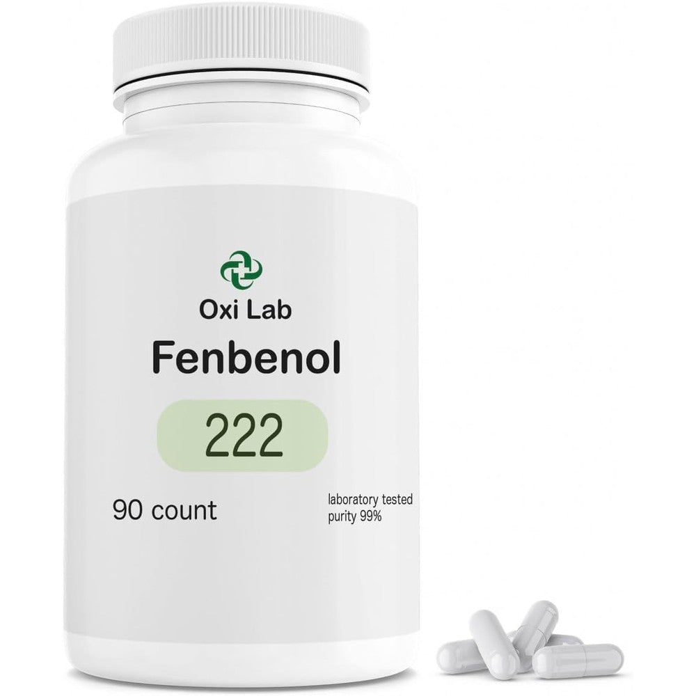 AlchePharma Oxi Lab Fenbenol 222mg ninety capsules bottle front view authentic USA imported premium laboratory chemical reagent