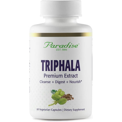 Paradise Herbs Organic Triphala Extract digestive support supplement bottle front view