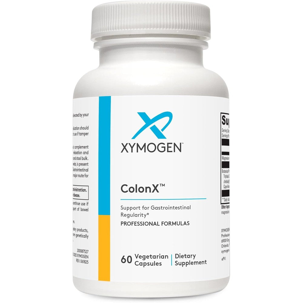 XYMOGEN ColonX 60 vegetarian capsules front label view for digestive support
