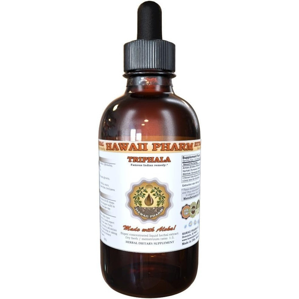 Hawaii Pharm Triphala Liquid Extract front view bottle for premium digestive support