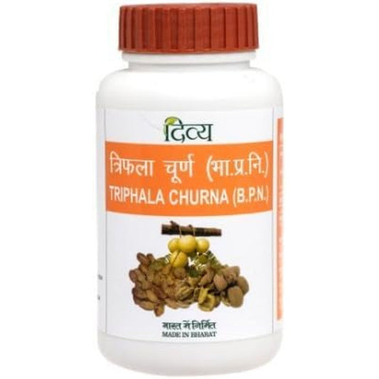 Patanjali Triphala Churna digestive powder bottle front view
