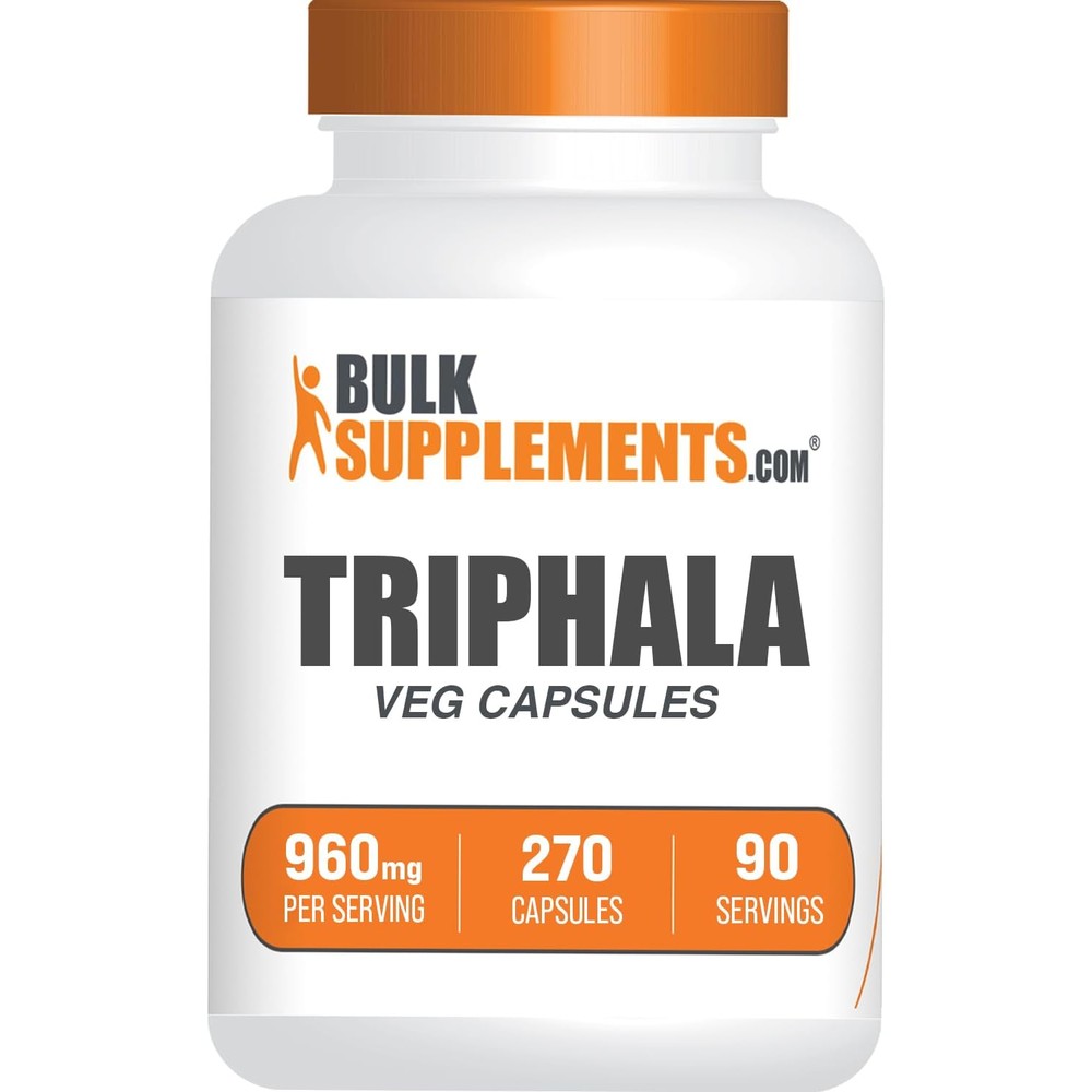 BulkSupplements Triphala 270 Capsules front bottle view for digestive health