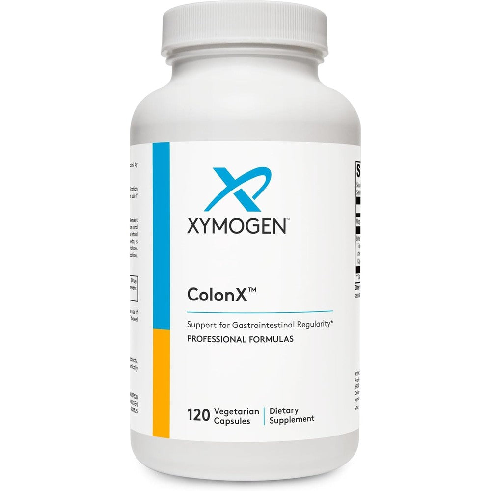 XYMOGEN ColonX 120 capsules front view showing authentic packaging for digestive support