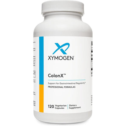 XYMOGEN ColonX 120 capsules front view showing authentic packaging for digestive support
