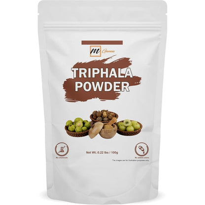 mGanna Natural Triphala Powder 100g front view packaging pouch for Ayurvedic digestive detox