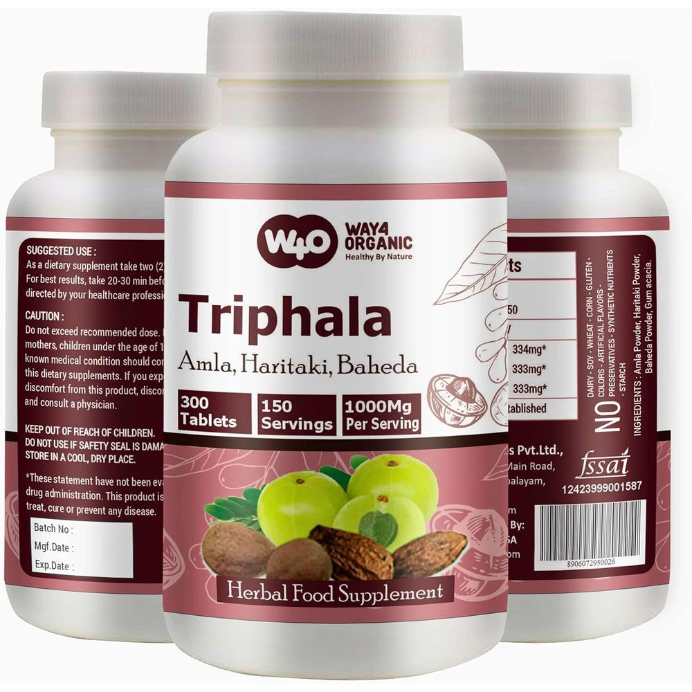 True Veda Way 4 Organic Triphala 300 pills front view premium dietary supplement