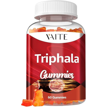 VAITE Organic Triphala 60 Gummies front view of bottle for natural digestive support.