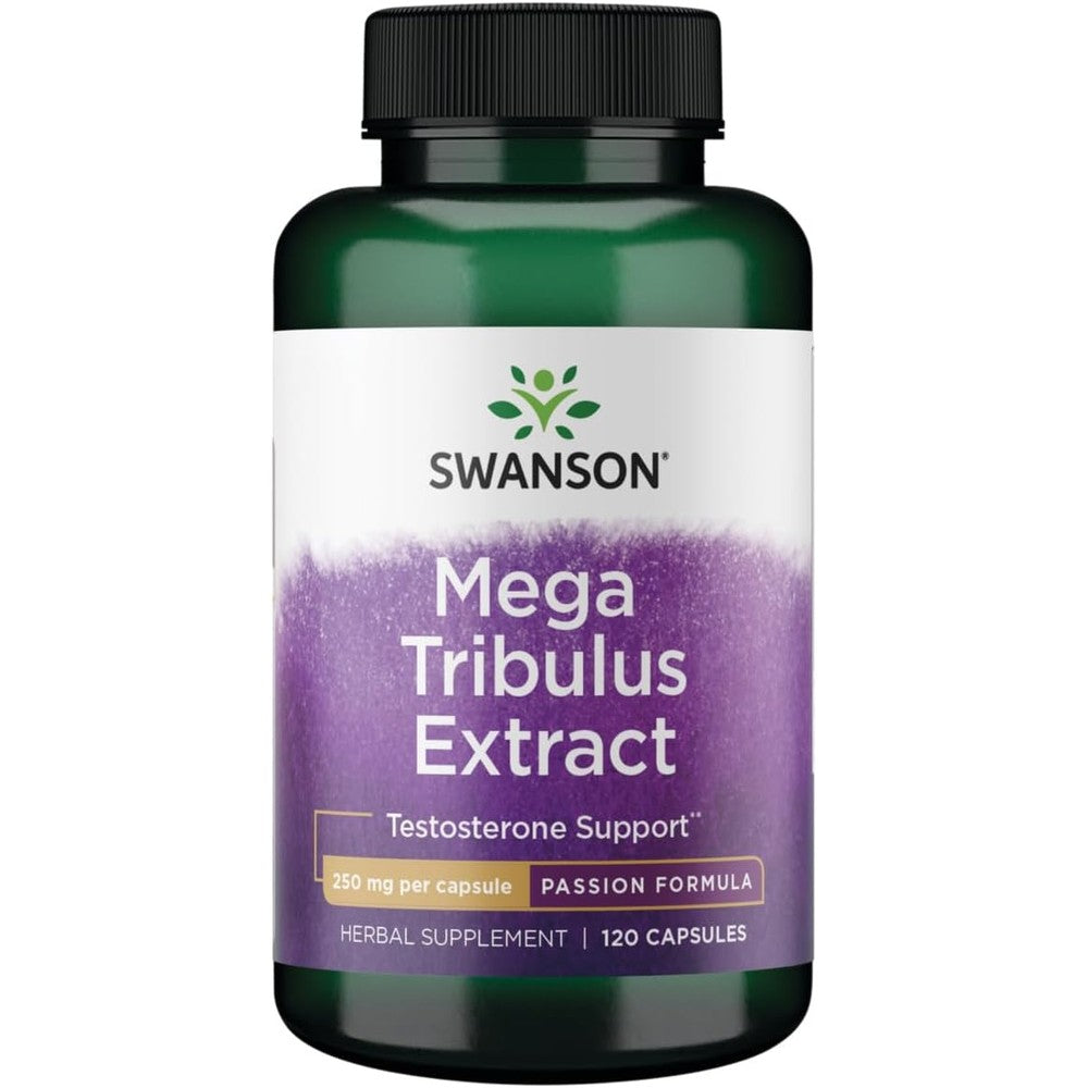 Swanson Mega Tribulus Terrestris Extract 250mg 120 Capsules front view of bottle