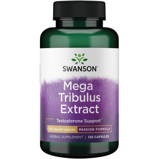 Swanson Mega Tribulus Terrestris Extract 250mg 120 Capsules front view of bottle