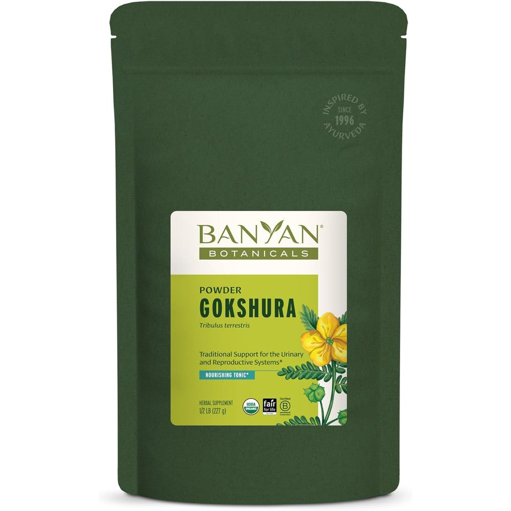 Banyan Botanicals Organic Gokshura Powder pouch front view