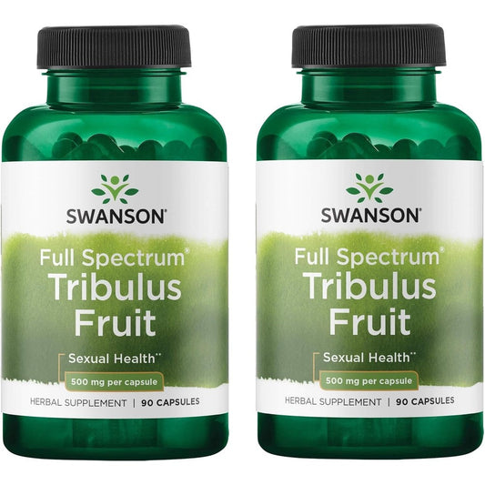 Swanson Full Spectrum Tribulus Fruit 500 mg 90 Capsules front view herbal supplement