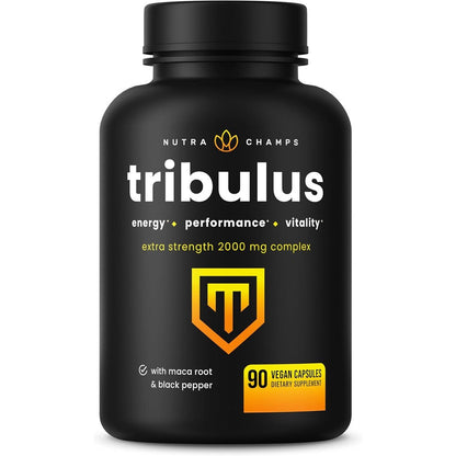 NutraChamps Tribulus Terrestris 2000mg supplement front bottle view