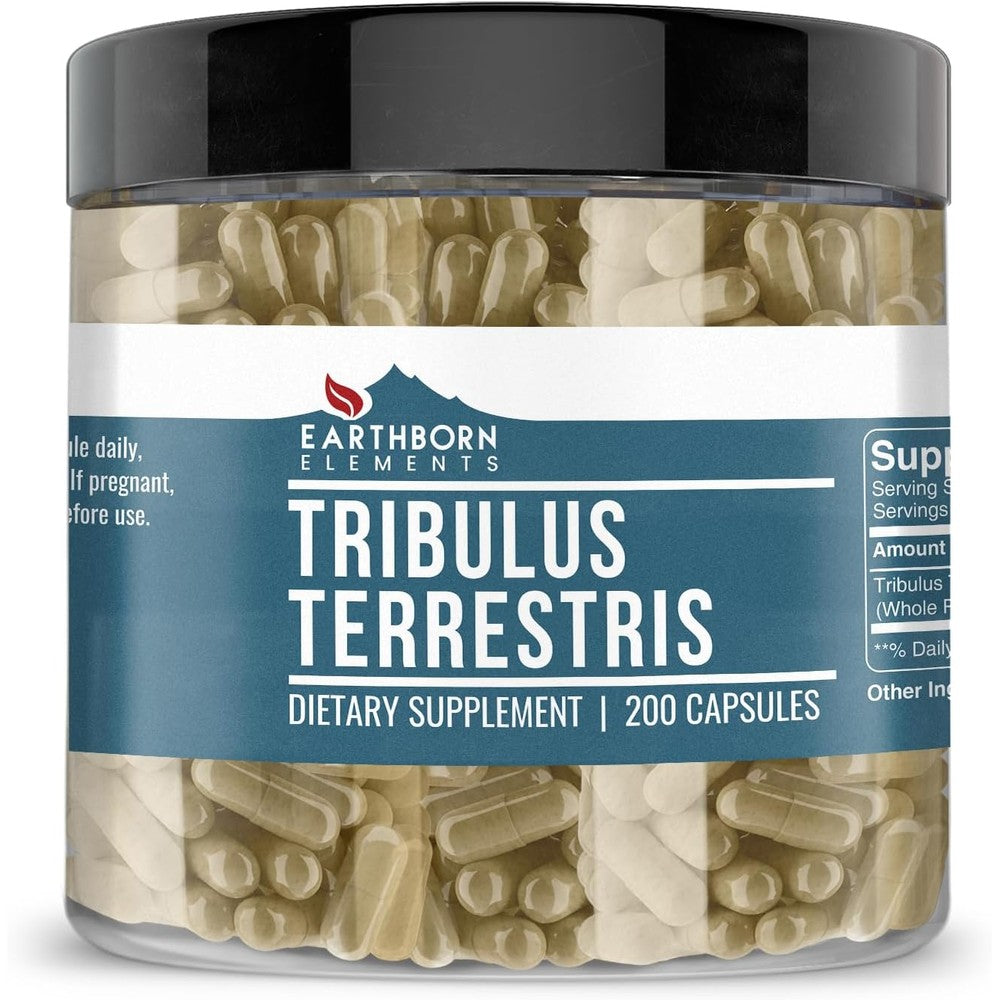 Earthborn Elements Tribulus Terrestris 200 Capsules front bottle view