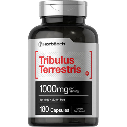 Horbaach Tribulus Terrestris 1000mg 180 Capsules front view