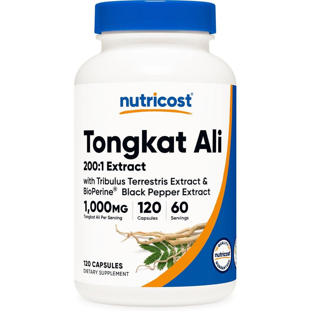 Nutricost Tongkat Ali 1000mg front bottle view for men vitality