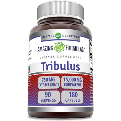 Amazing Nutrition Tribulus Terrestris 750mg 180 capsules front view