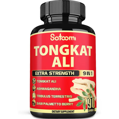 Satoomi 9-in-1 Tongkat Ali Root Extract bottle front view