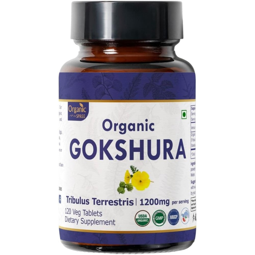 Organic Spree Gokshura Tribulus Terrestris 120 tablets front view