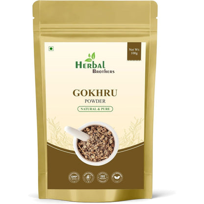 Herbal Brothers Organic Gokhru Powder front view pack of 2