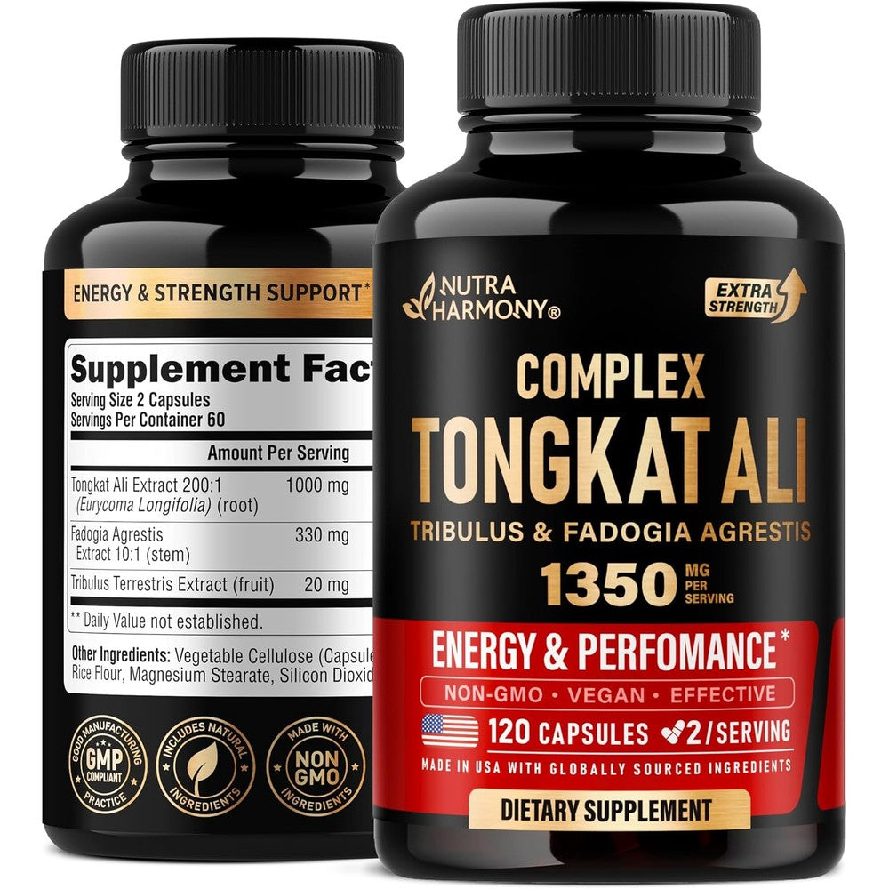 Nutraharmony Tongkat Ali 1350mg Complex front of bottle