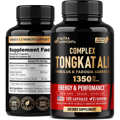 Nutraharmony Tongkat Ali 1350mg Complex front of bottle