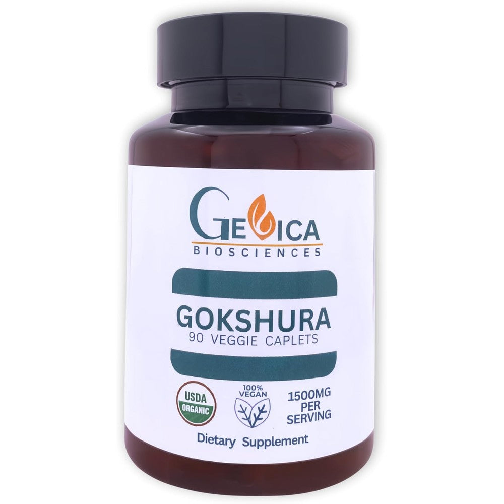 GeVica Biosciences Gokshura 1500mg Organic Supplement Front View