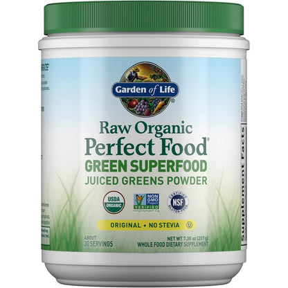 Garden of Life Raw Organic Perfect Food Green Superfood Powder front view packaging