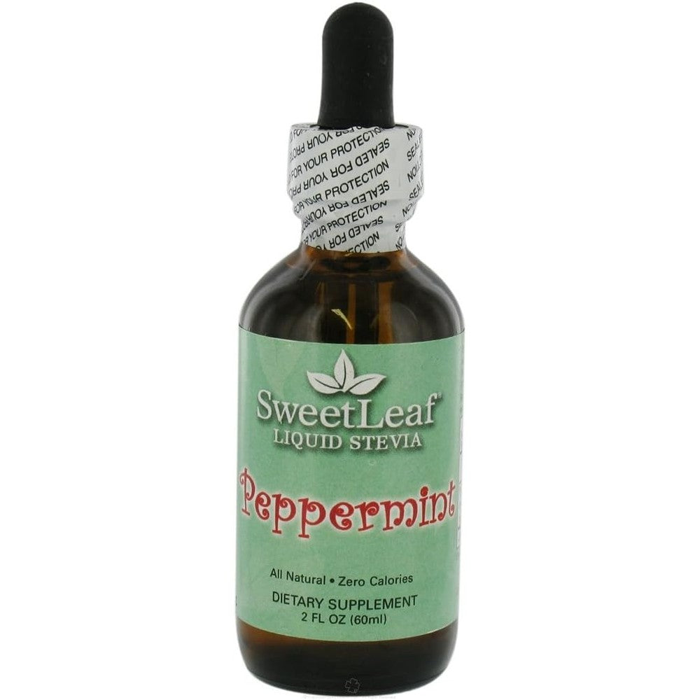 SweetLeaf Peppermint Flavored Liquid Stevia Drops three bottle pack front view