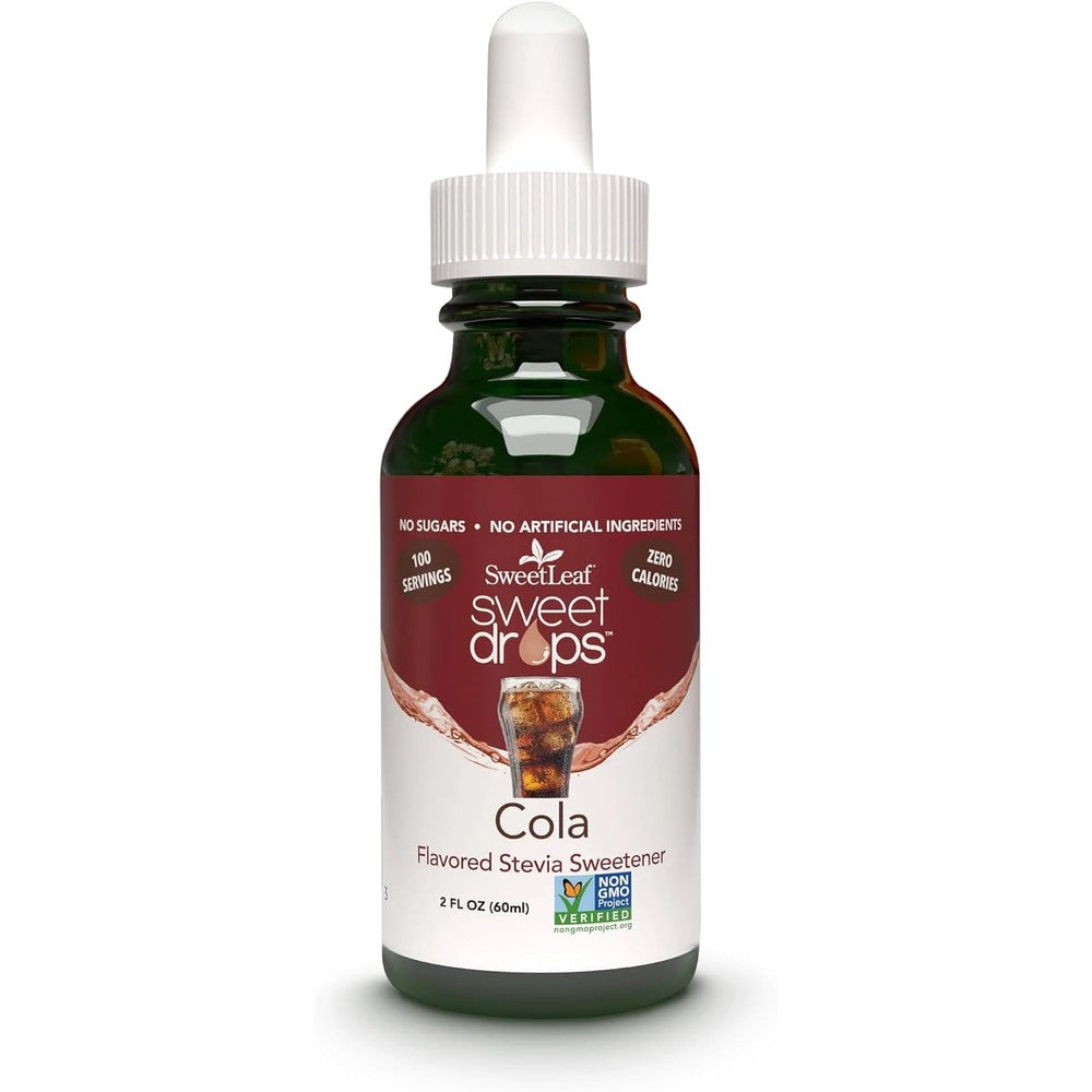 SweetLeaf Sweet Drops Cola liquid stevia sweetener front bottle view