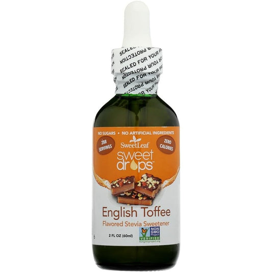 SweetLeaf Sweet Drops English Toffee Liquid Stevia front bottle view