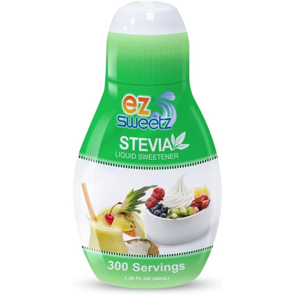 EZ-Sweetz Liquid De-Bittered Stevia Sweetener front view bottle on a white background.